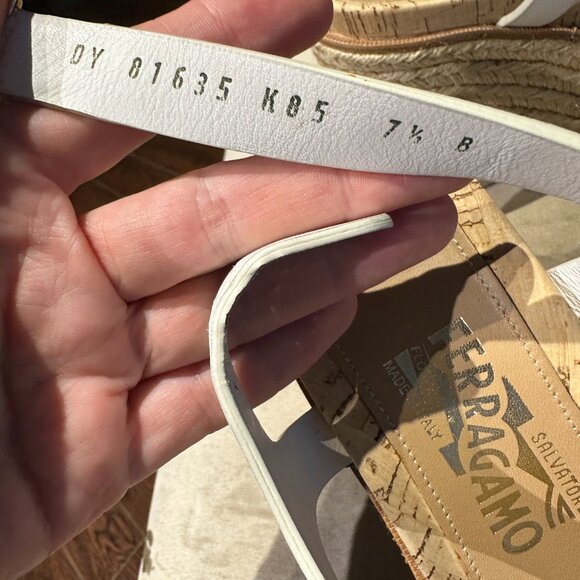 salvatore ferragamo white ladies espadrilles wedges 7.5 - Picture 6 of 8